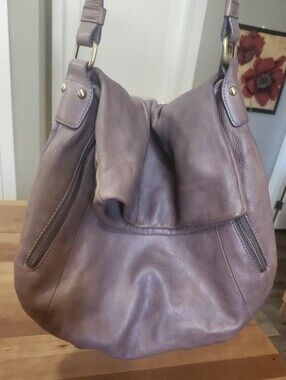 Christopher Kon Soft Leather Slouch Hobo Bag in Mauve